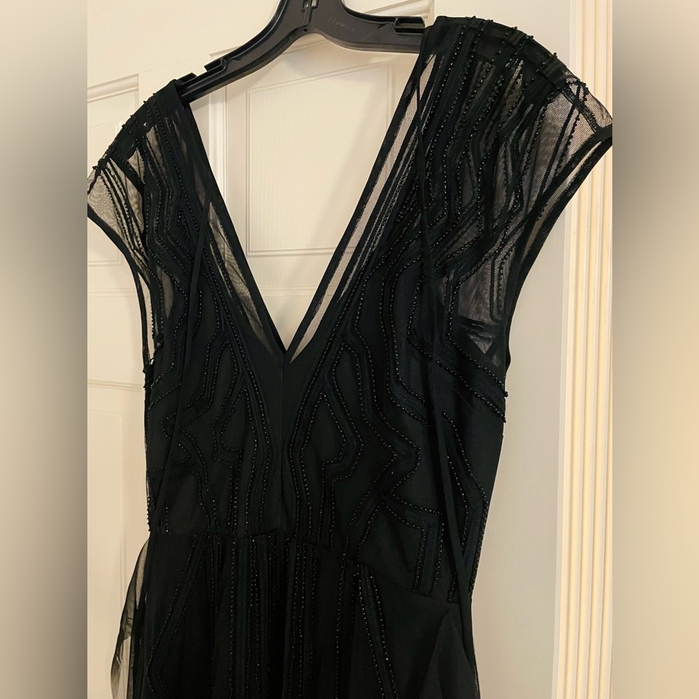 BCBGMAXAZRIA Black Gown, Sheer - SMALL (size 4-6).